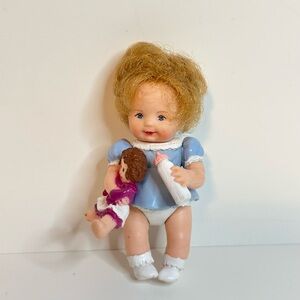 Vintage 1987 Tiny Blessings Sarah Articulated Cute Little Doll By Bandai